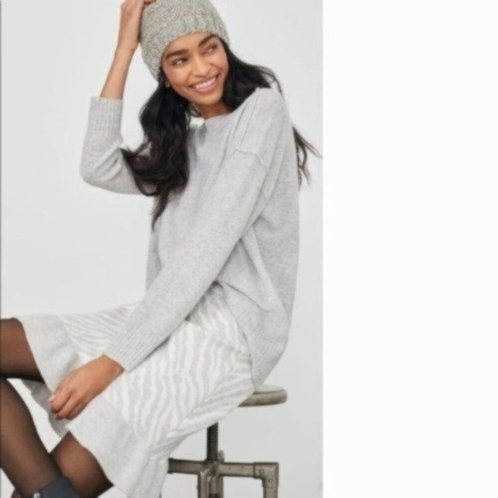 Anthropologie Dolan Zebra Animal Print Grey Ruffled Knit Skirt NWT